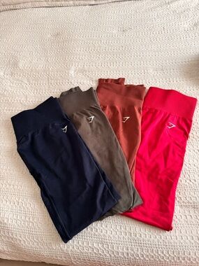 Gymshark Leggings in Navy, Green, Maroon & Bright Pink